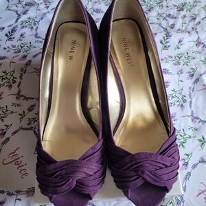 Nine West Women's Purple Peep Toe Heels